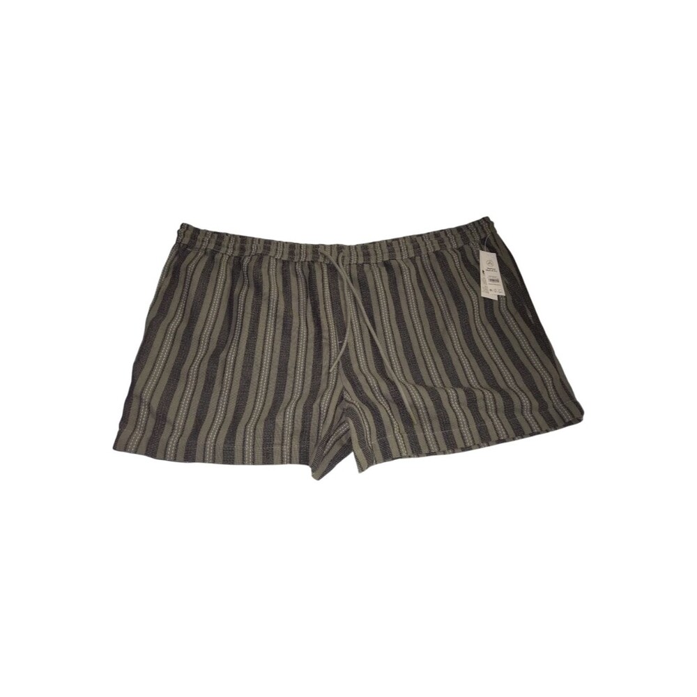 No Boundaries Women's Striped Lounge Shorts in Olive and Black New Size 3XL